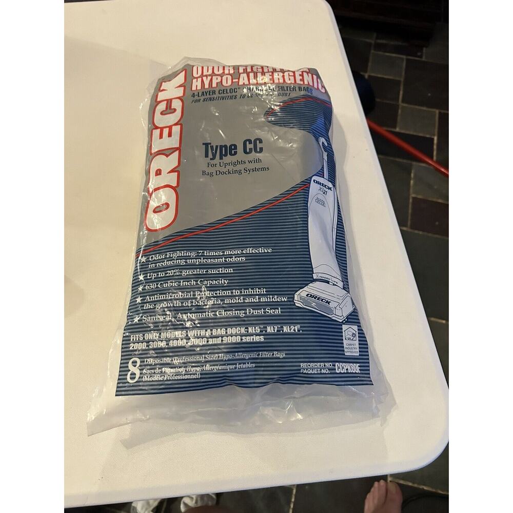 Oreck Vacuum Bags NEW, CCPK80F Type CC 4 Layer Celoc Charcoal Filter 7 Bags